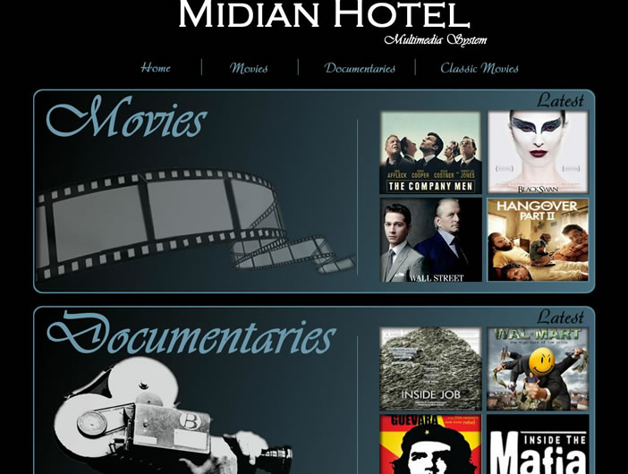 Midian Hotel - Multimedia Streaming Local Intranet Web site